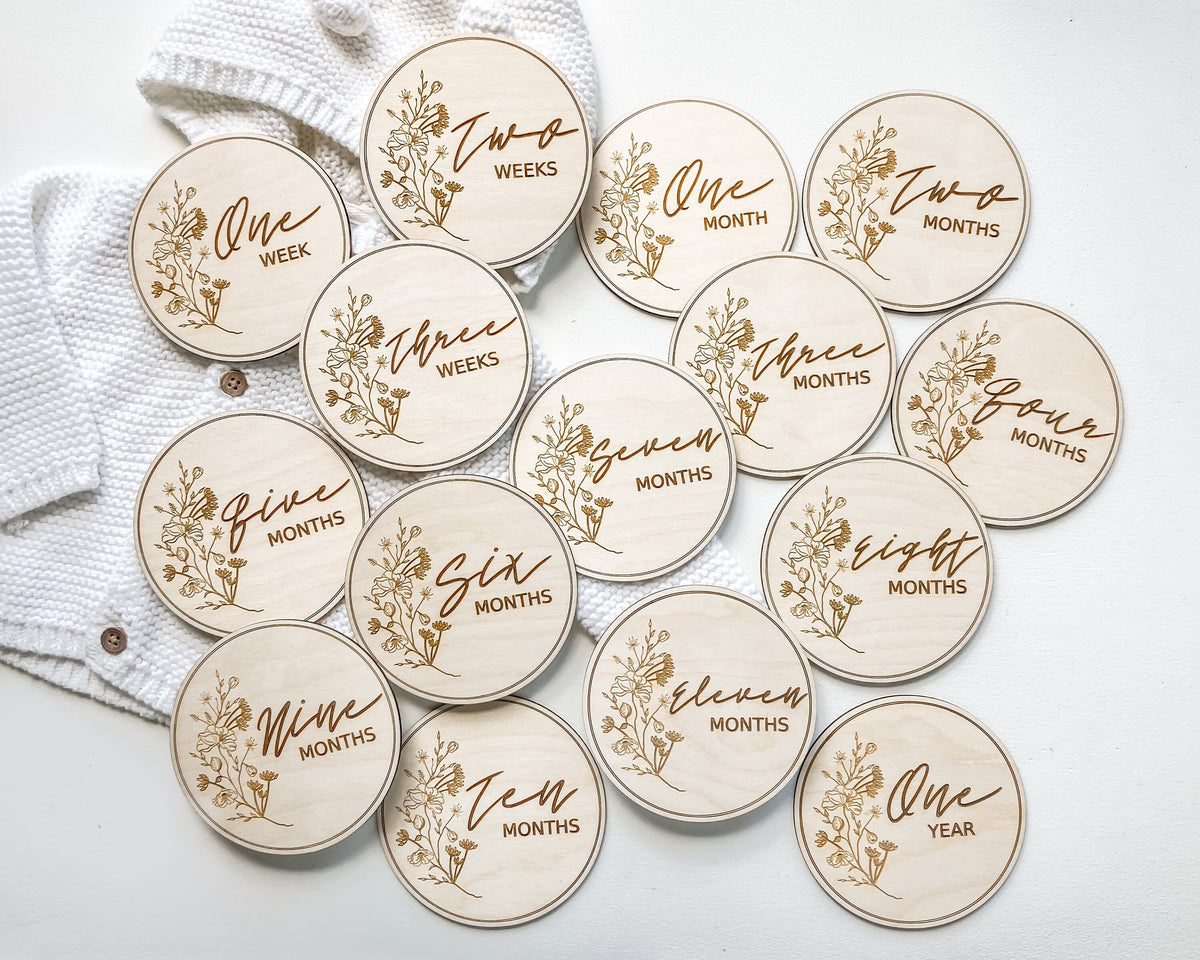 Wildflower Baby Monthly Milestone Markers – photo 5