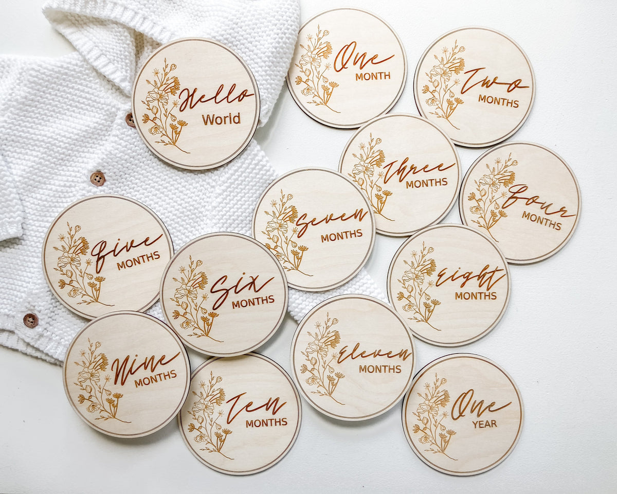 Wildflower Baby Monthly Milestone Markers – photo 6