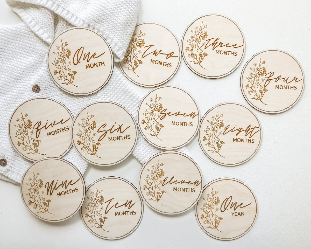 Wildflower Baby Monthly Milestone Markers – photo 9