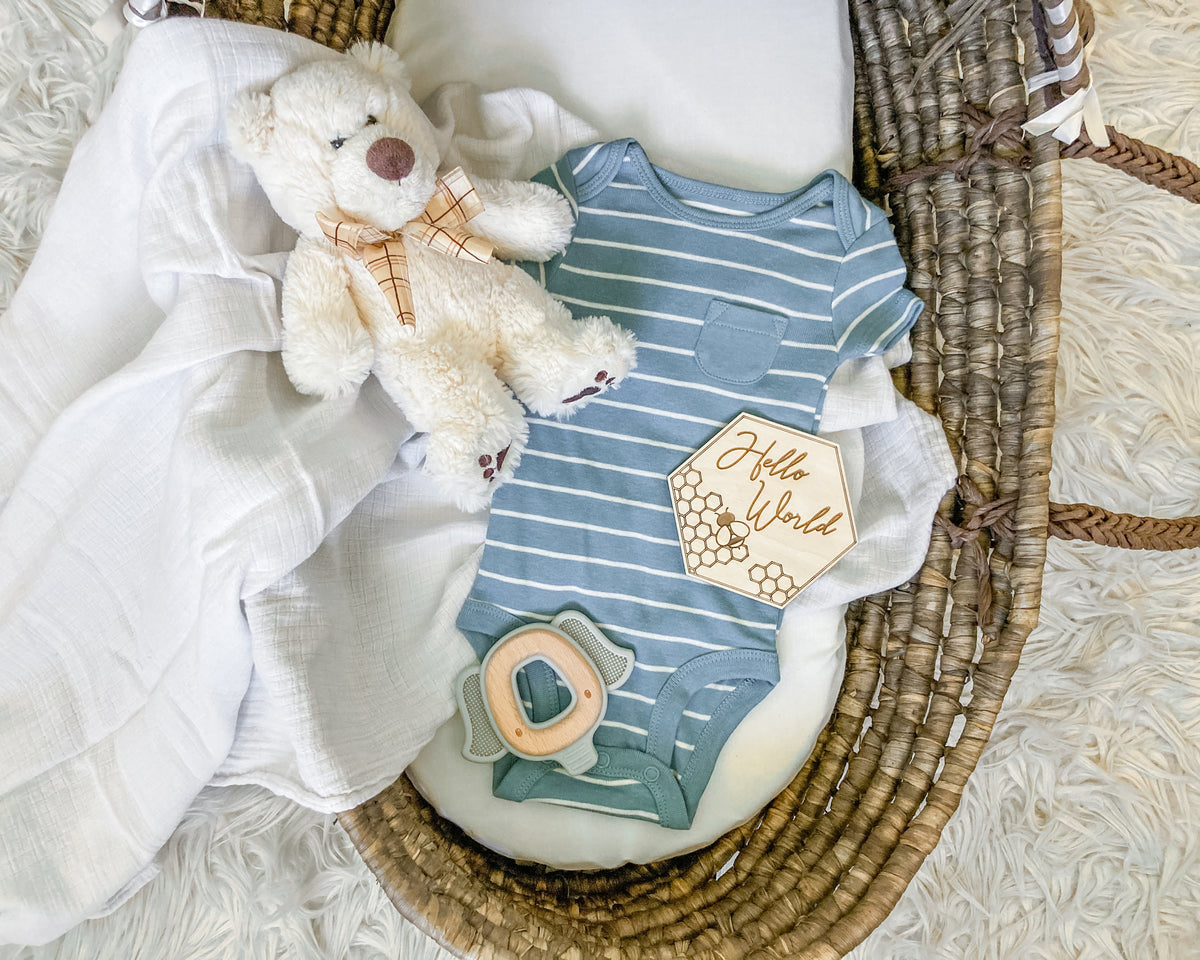 Honeycomb Honey Bee Baby Milestone Markers – photo 4