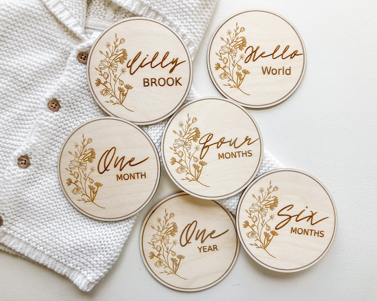Wildflower Baby Monthly Milestone Markers