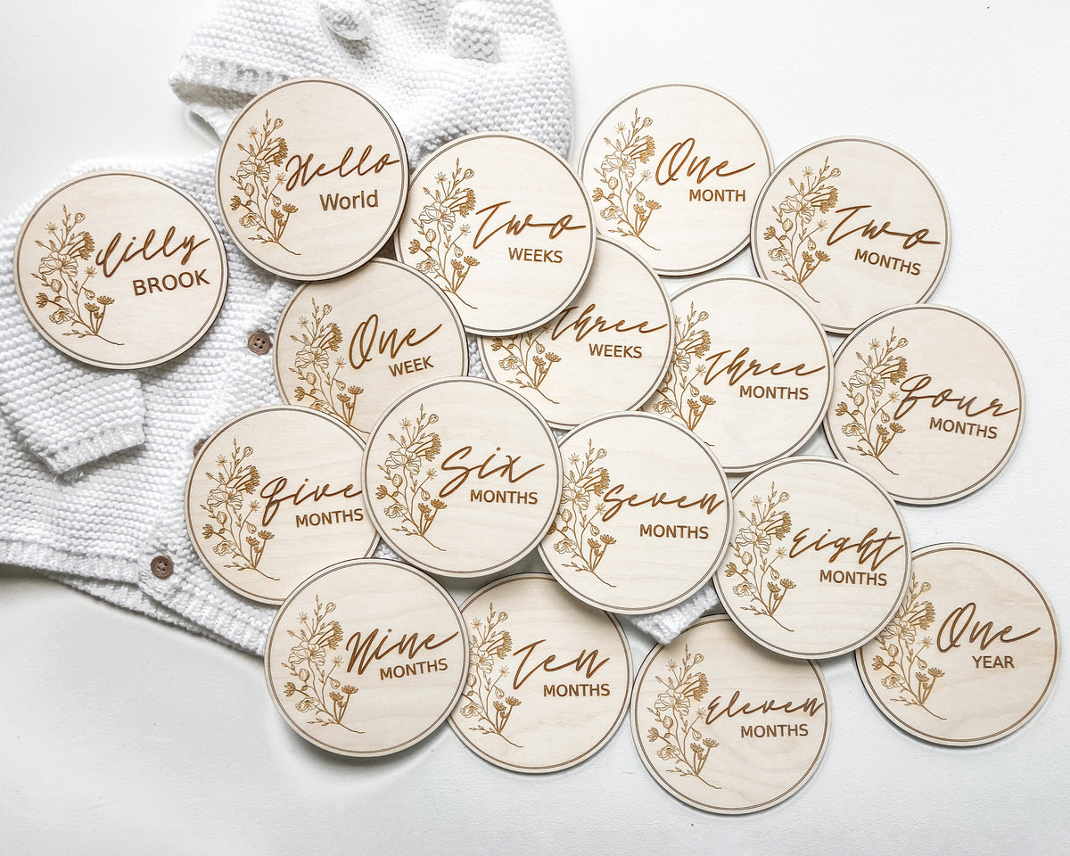 Wildflower Baby Monthly Milestone Markers – photo 3