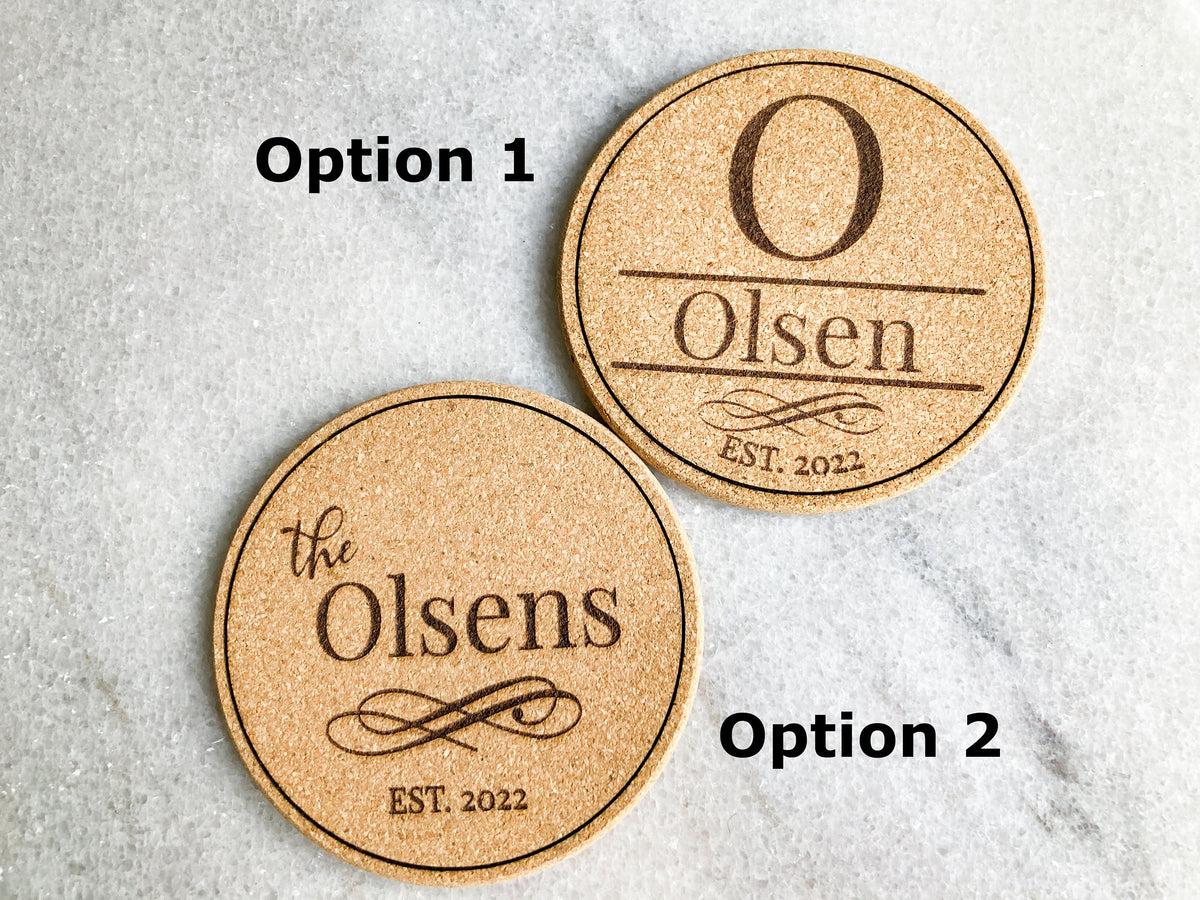 Modern Personalized Cork Coaster – photo 2