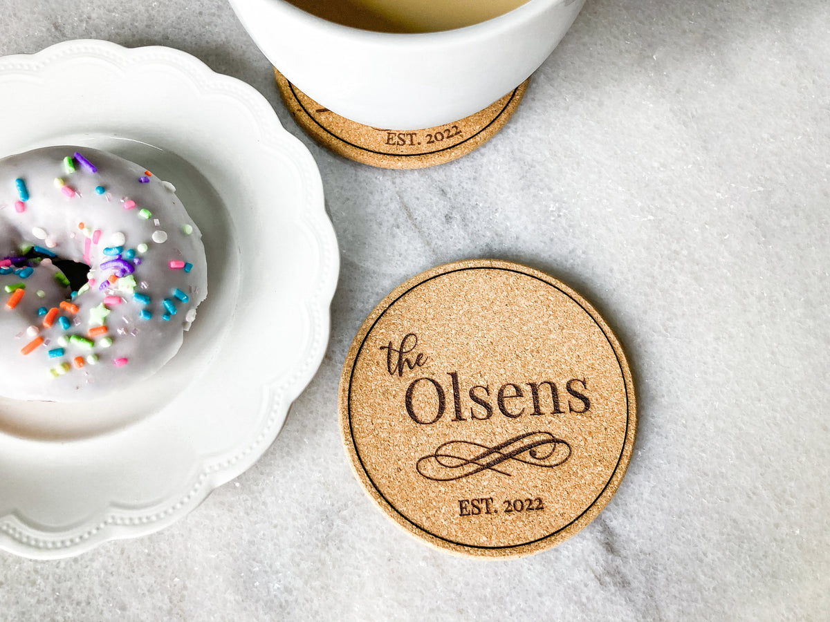 Modern Personalized Cork Coaster – photo 6
