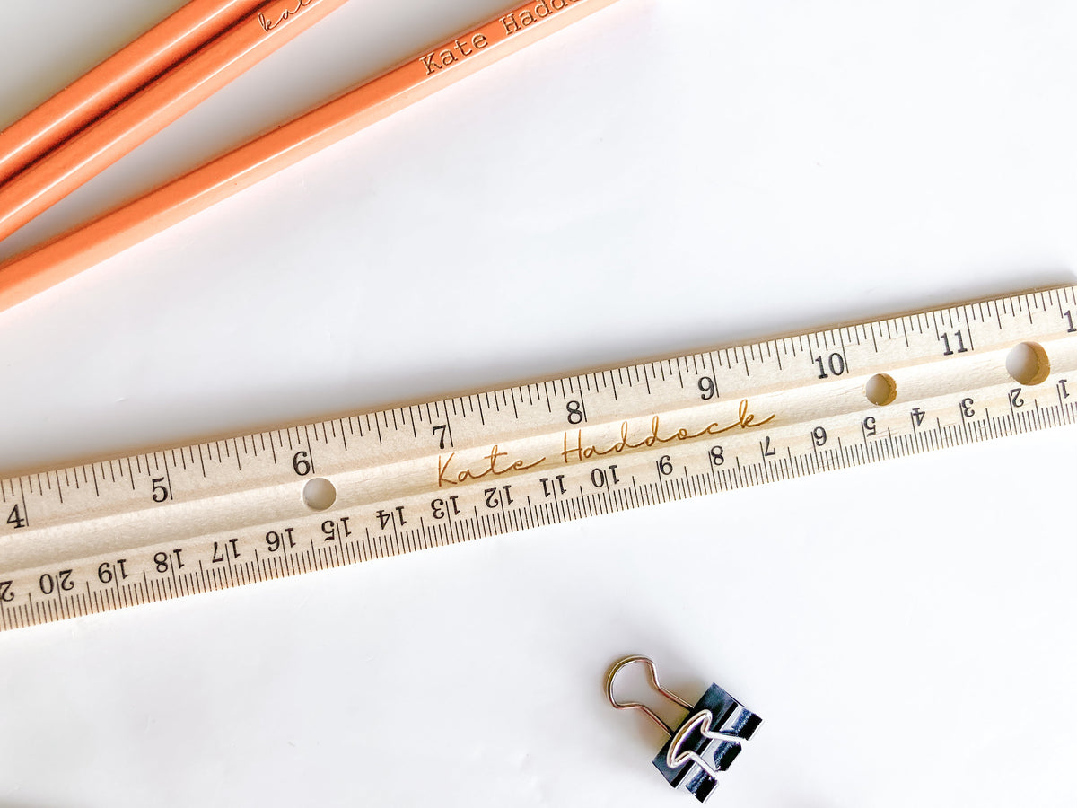 Personalized Wood 12 Inch Ruler with cm – photo 5