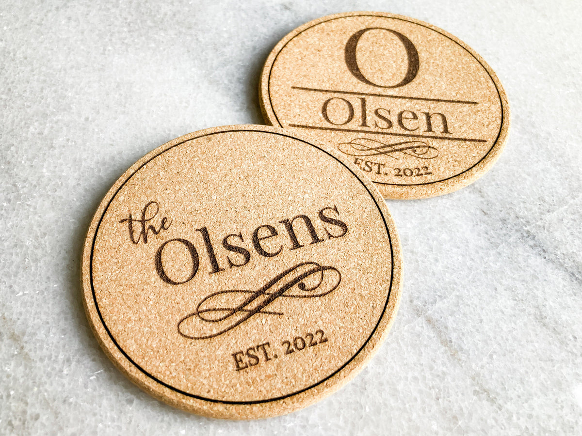 Modern Personalized Cork Coaster – photo 3