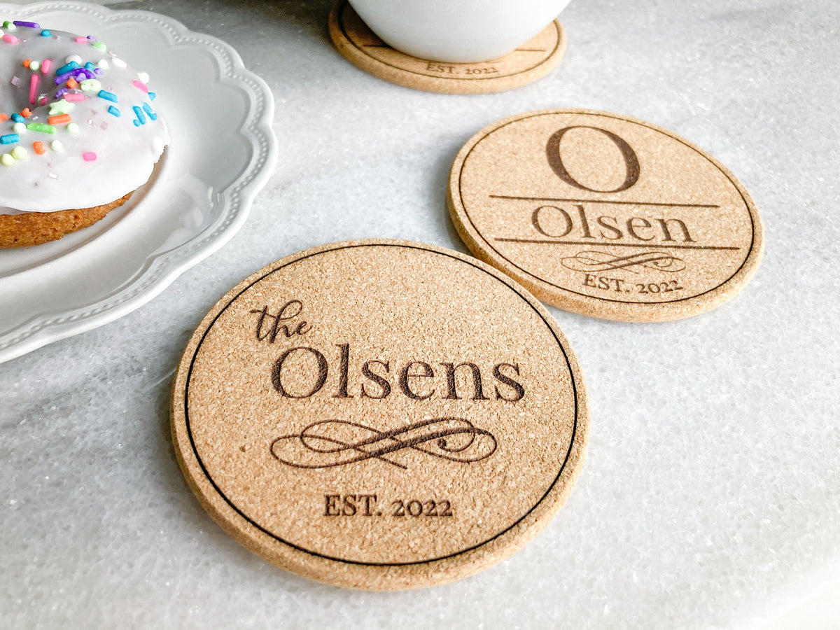 Modern Personalized Cork Coaster – photo 4