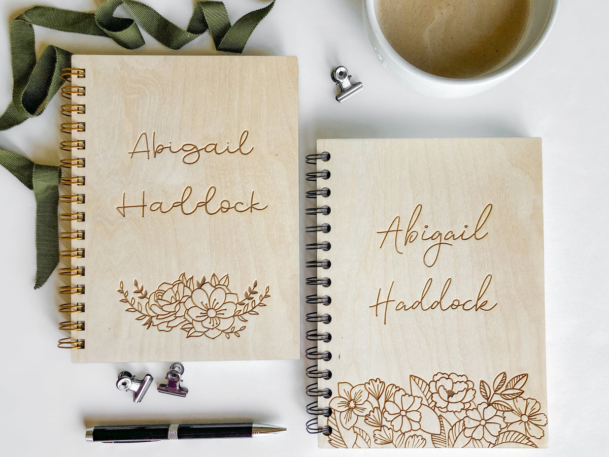 Personalized Floral Notebook