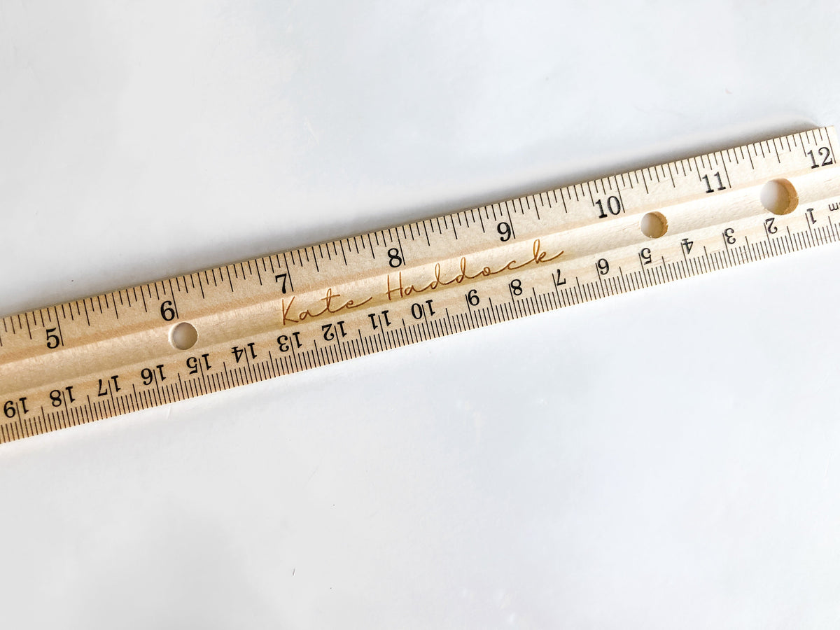 Personalized Wood 12 Inch Ruler with cm – photo 2