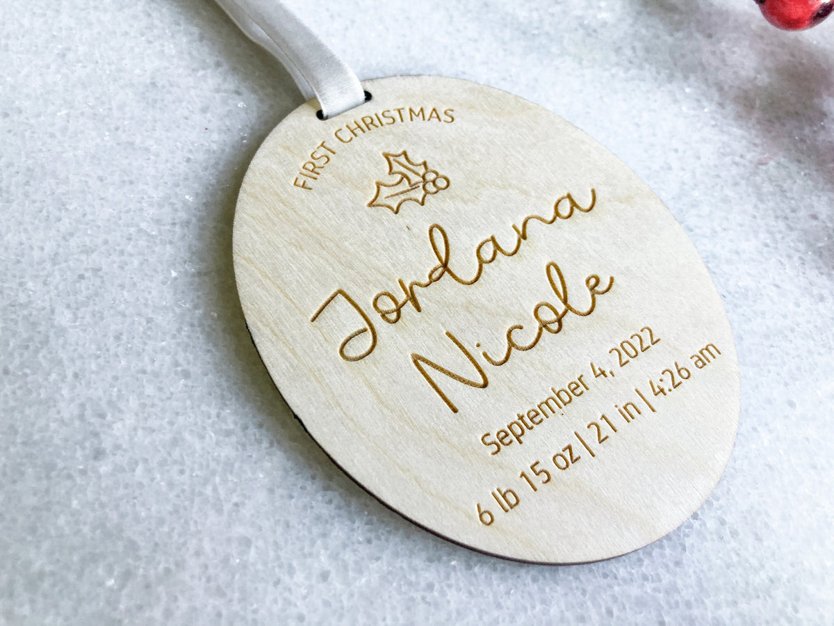 Personalized Baby's First Christmas Ornament – Birth Stats Keepsake – photo 9