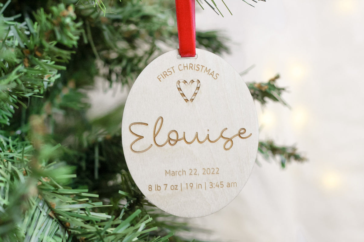 Personalized Baby's First Christmas Ornament – Birth Stats Keepsake – photo 4