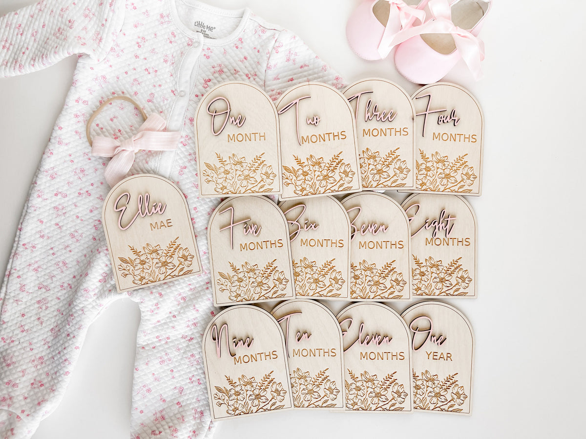 Floral Baby Monthly Milestone Markers – photo 5