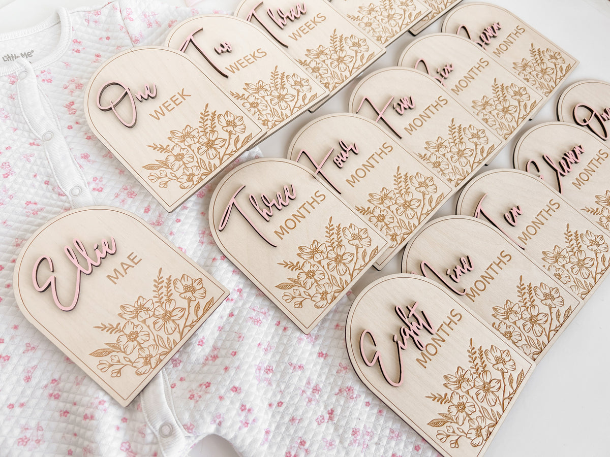 Floral Baby Monthly Milestone Markers – photo 9
