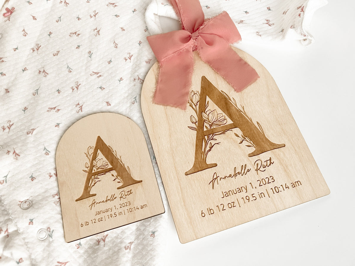Personalized Floral Letter Baby Girl Name Sign – photo 2