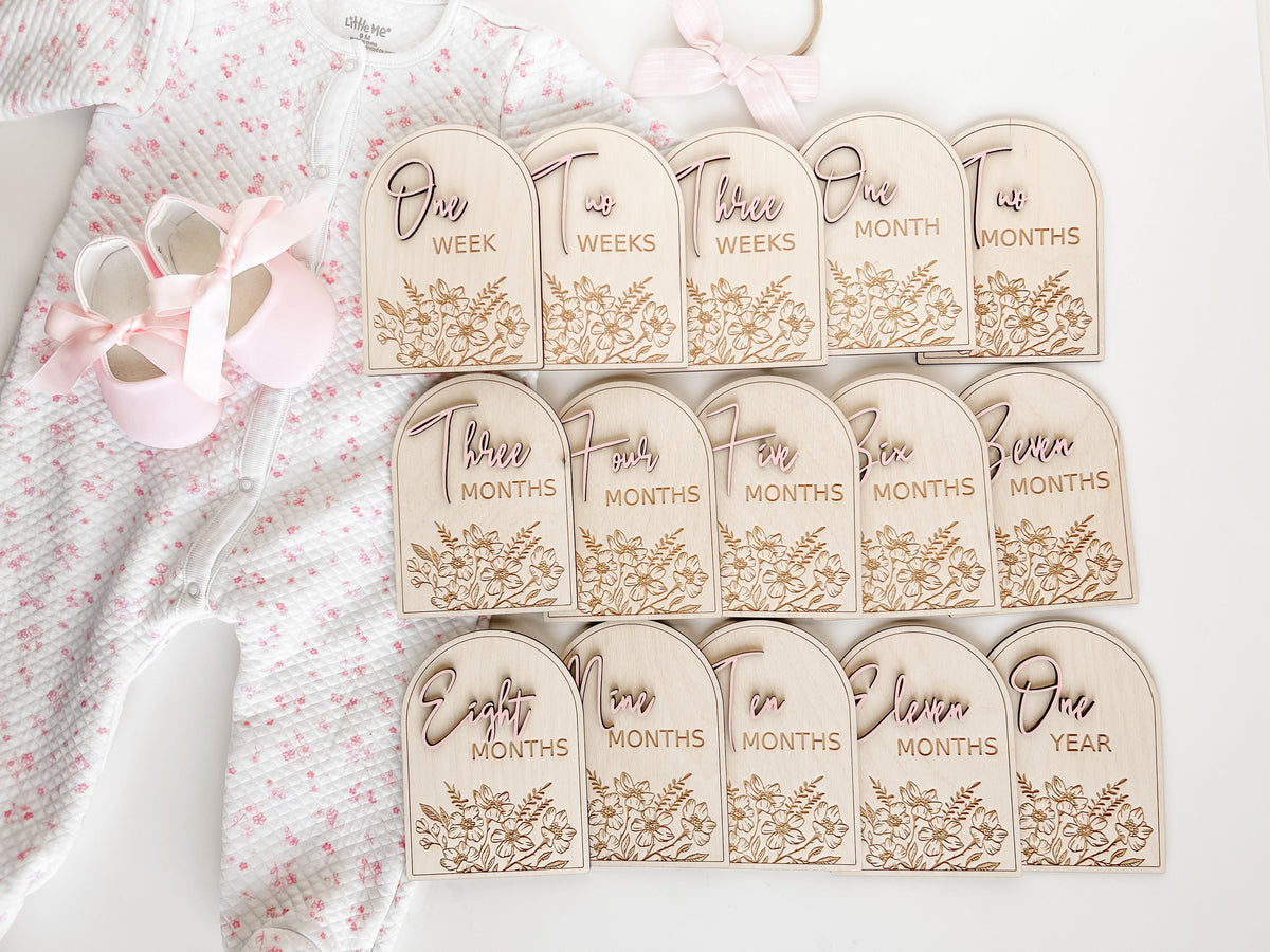 Floral Baby Monthly Milestone Markers – photo 7