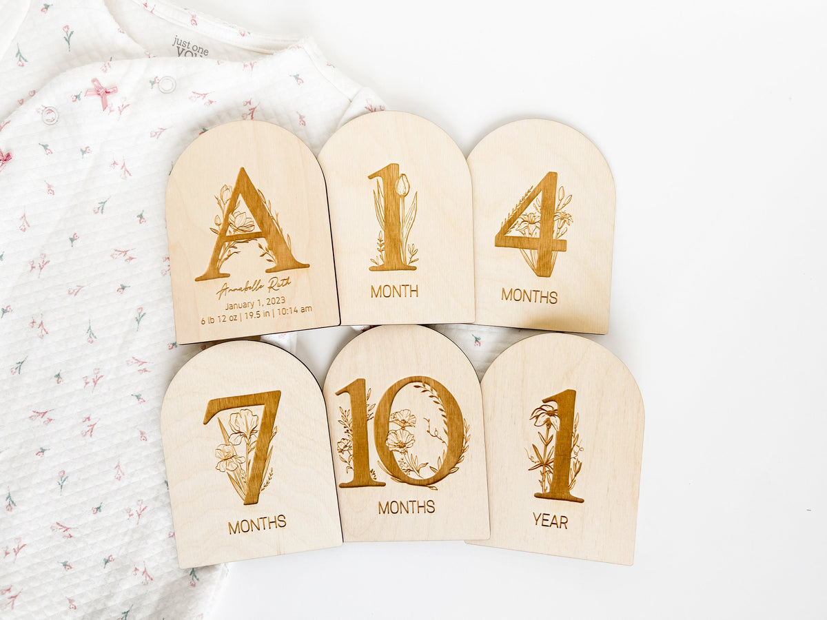 Floral Number Baby Monthly Milestone Markers – photo 2