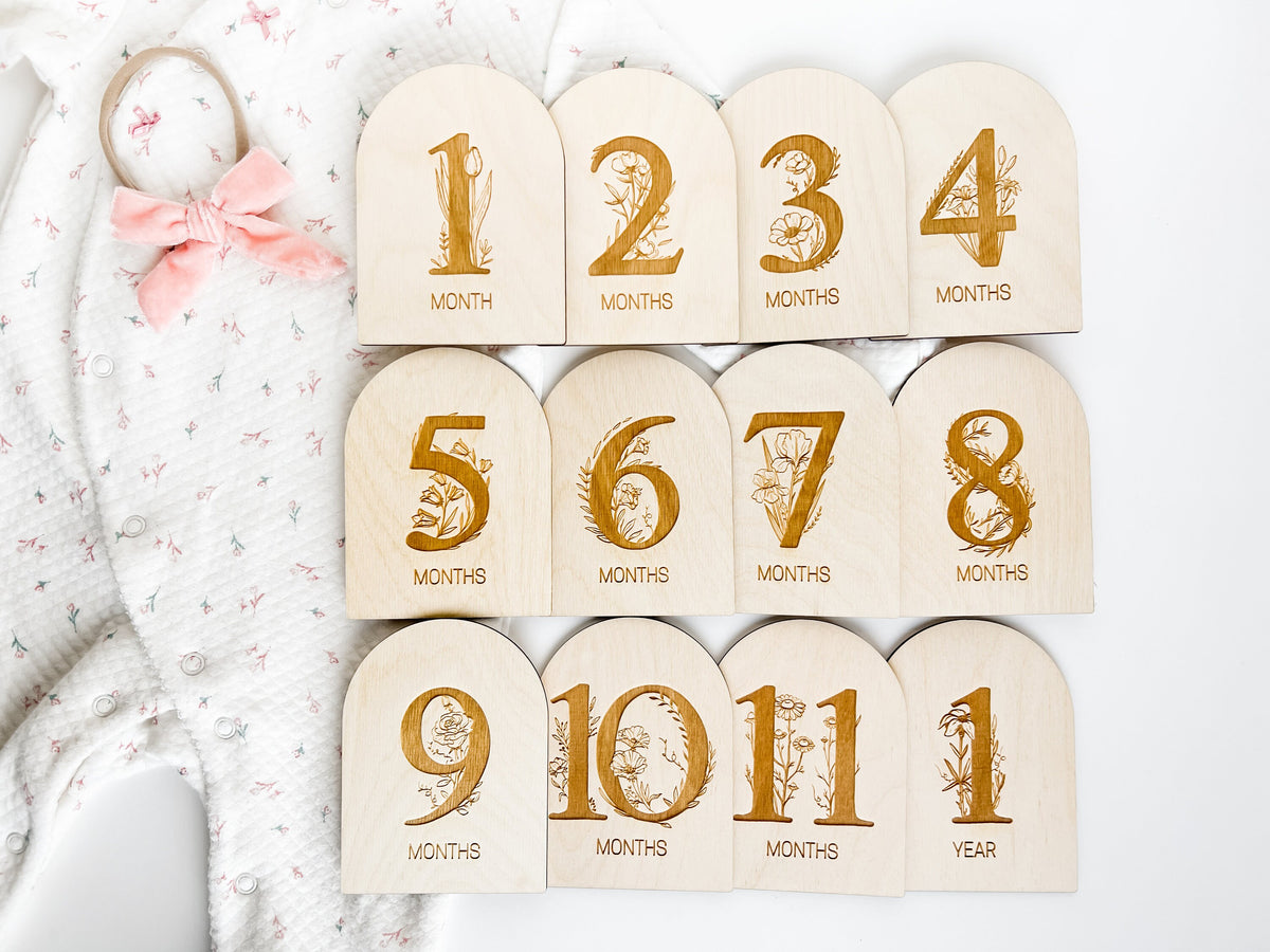 Floral Number Baby Monthly Milestone Markers – photo 6