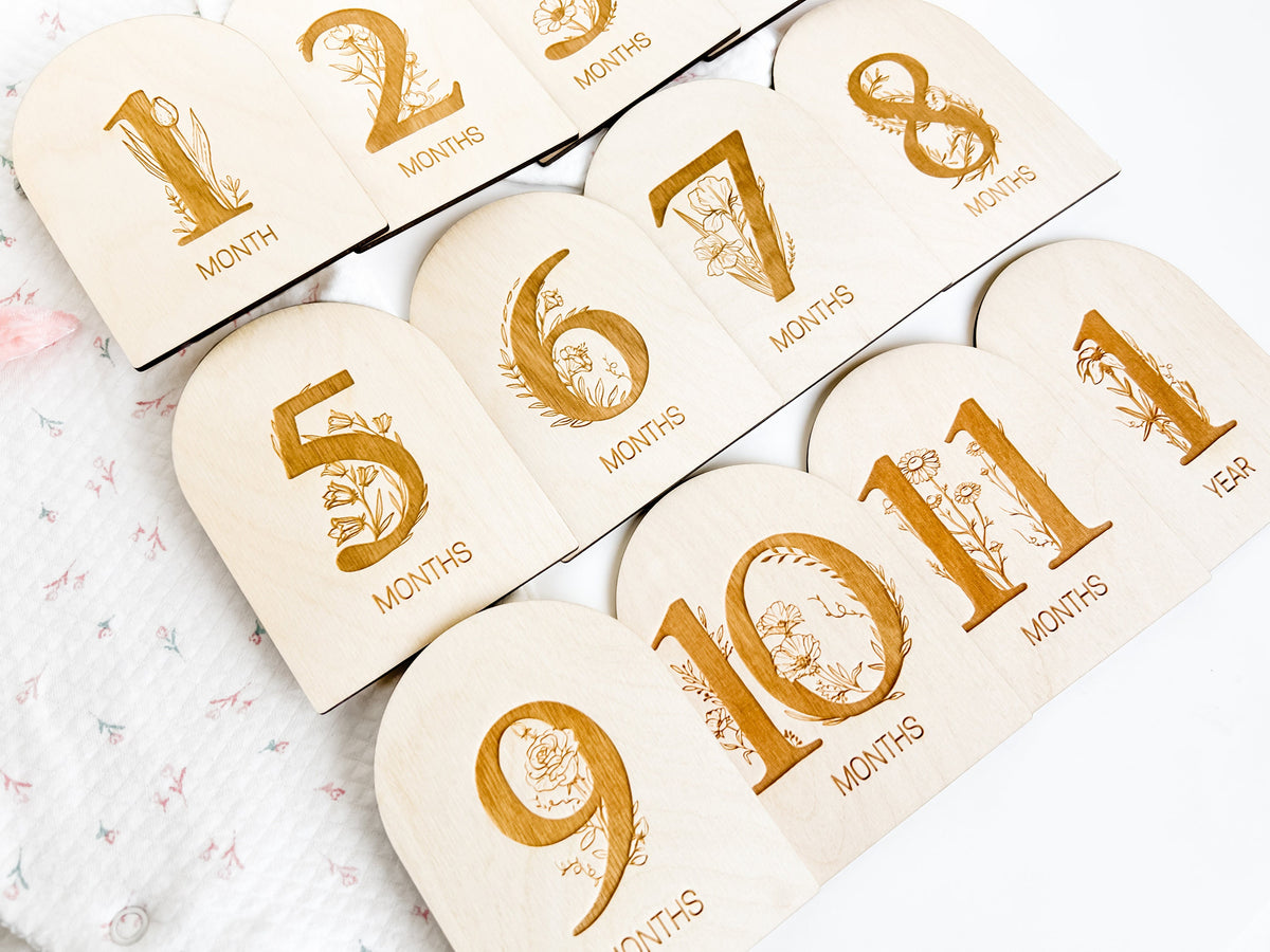 Floral Number Baby Monthly Milestone Markers – photo 7
