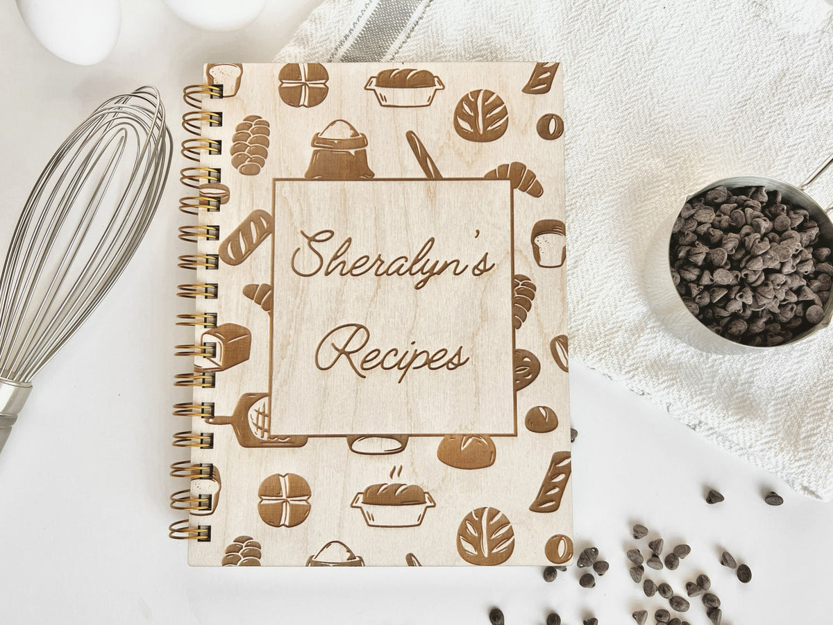 Recipe Book Wood Notebook