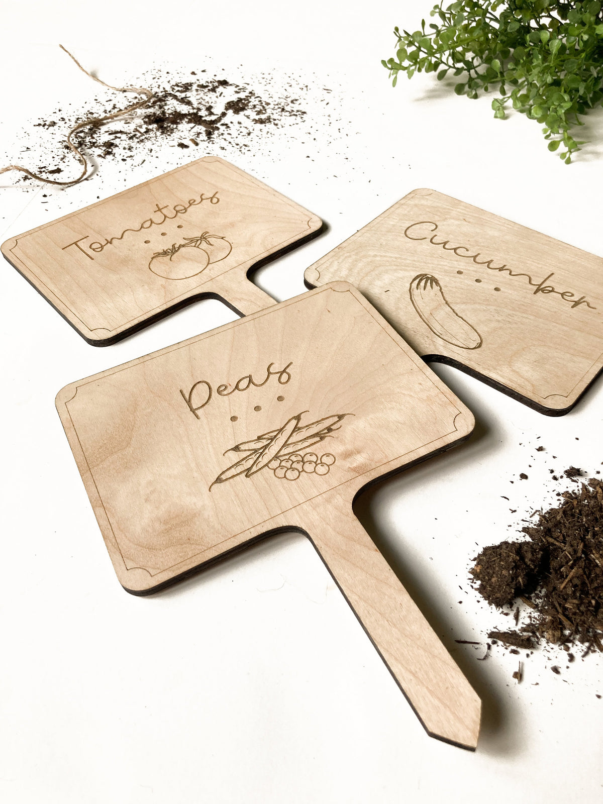 Wood Vegetable Herb Garden Stake