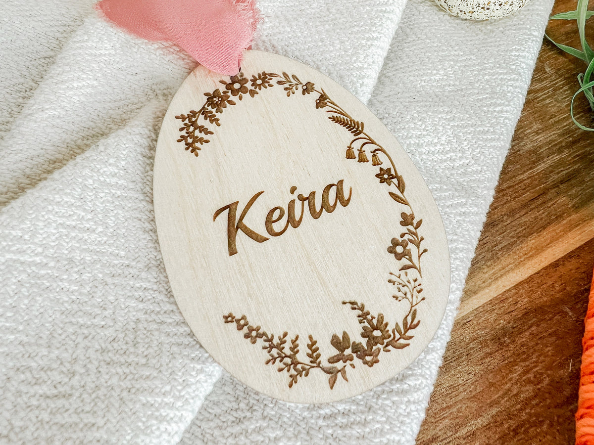 Floral Egg Easter Basket Tag – photo 4