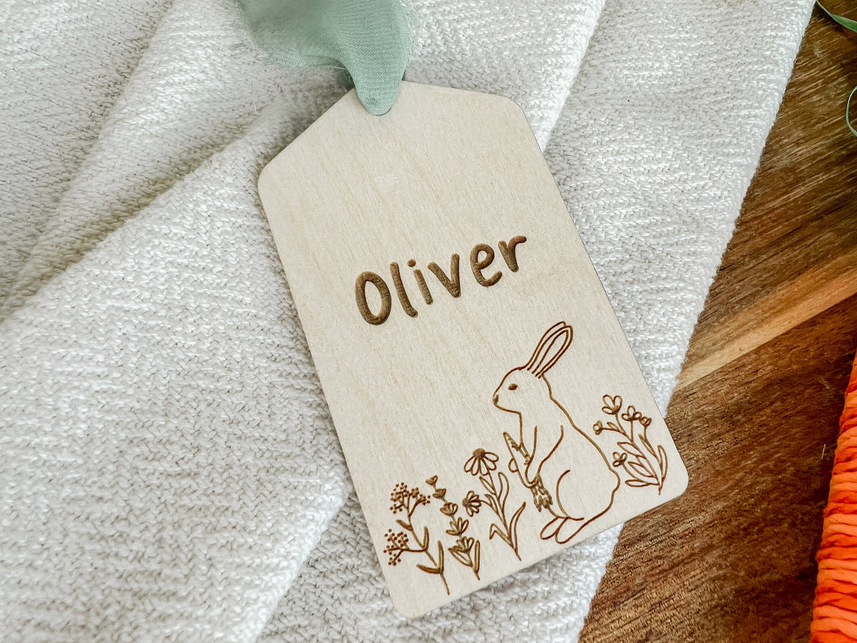 Floral Bunny Easter Basket Tag – photo 4