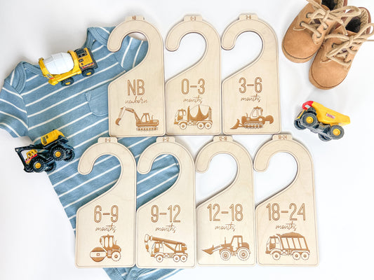 Construction Trucks Baby Boys Closet Dividers