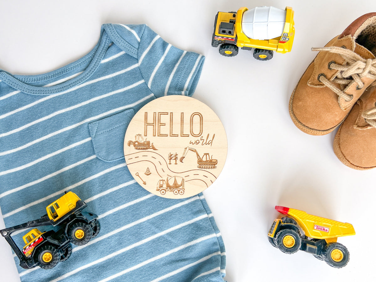 Construction Trucks Baby Boys Monthly Milestone Marker – Baby Shower Gift – photo 7