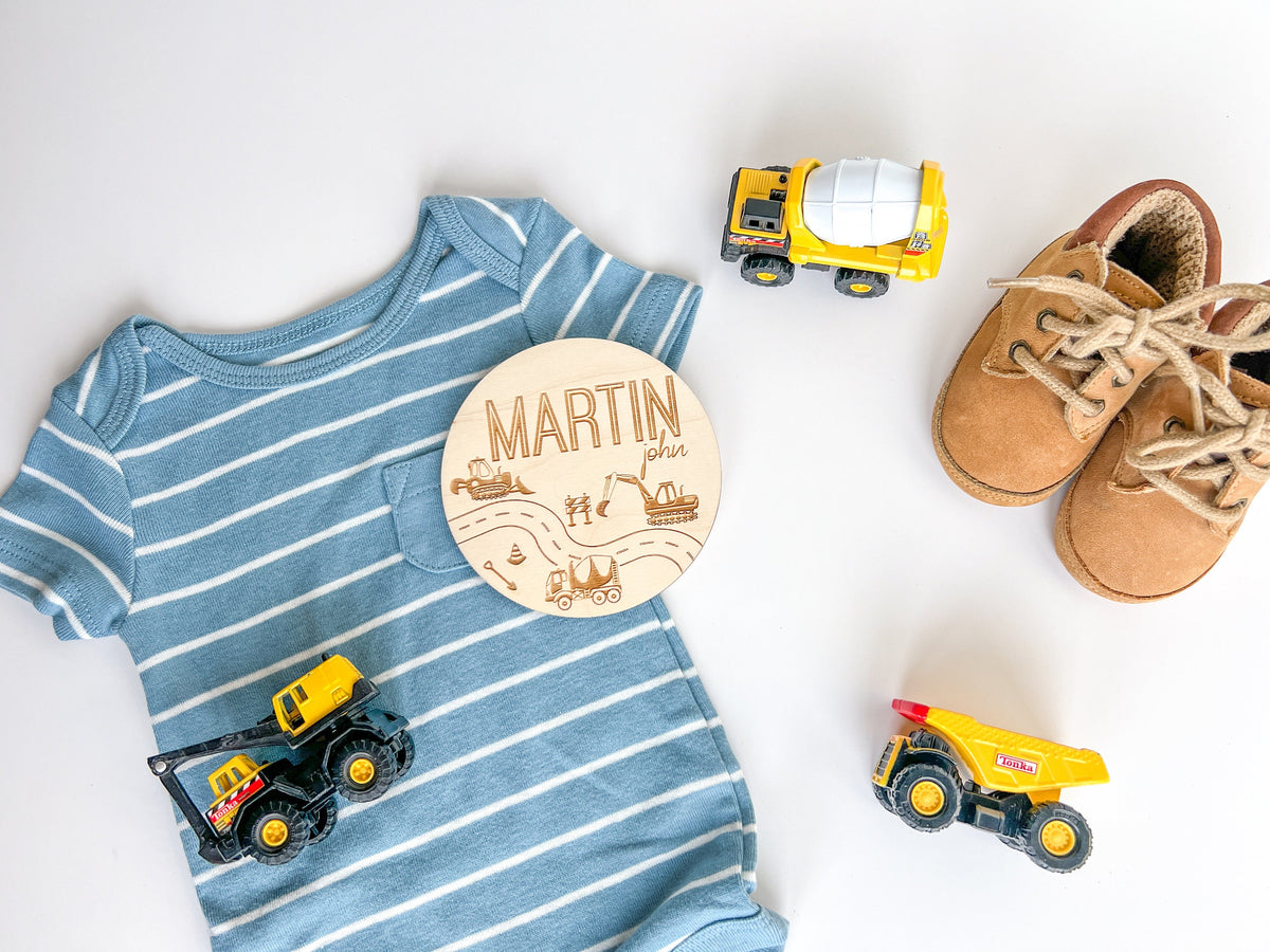 Construction Trucks Baby Boys Monthly Milestone Marker – Baby Shower Gift – photo 8