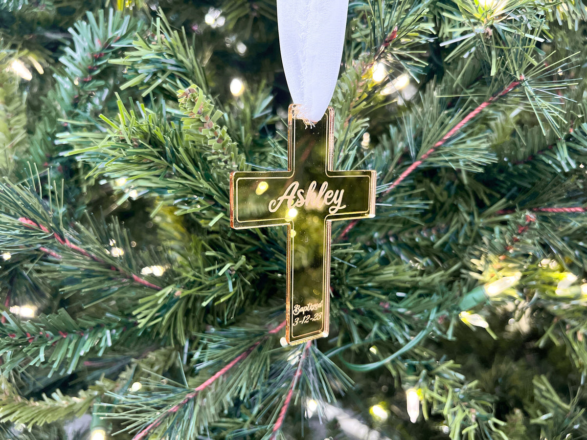 Personalized Christening Ornament – Name Date Custom Baptism Ornament – photo 7