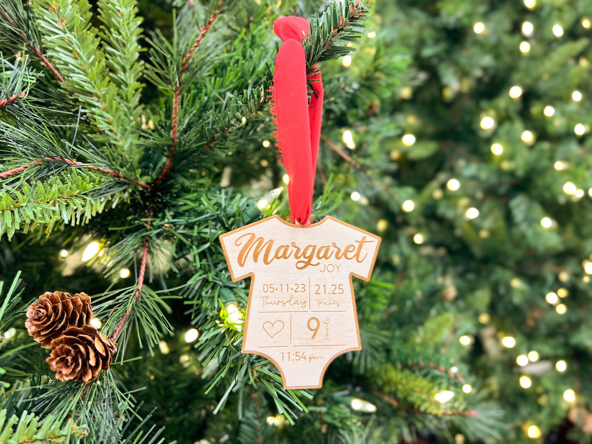 Personalized Baby Birth Stat Ornaments – photo 4