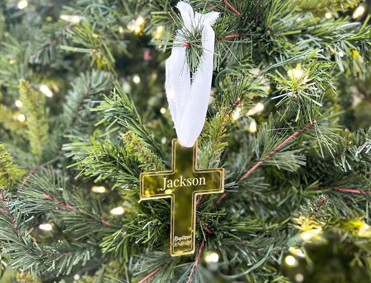 Personalized Christening Ornament – Name Date Custom Baptism Ornament – photo 4
