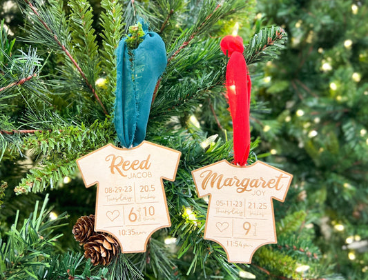 Personalized Baby Birth Stat Ornaments
