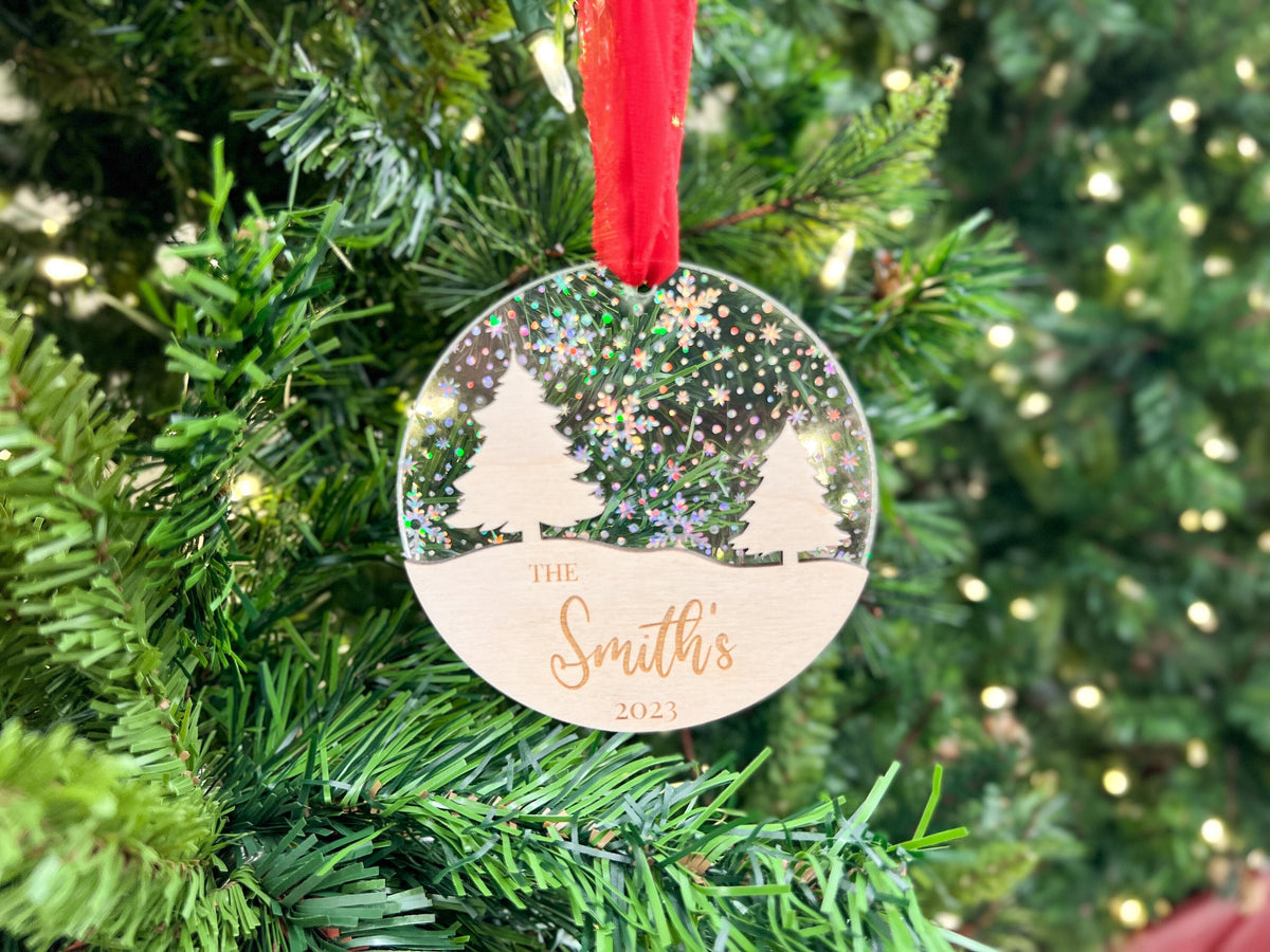 Personalized Family Name Christmas Ornament
