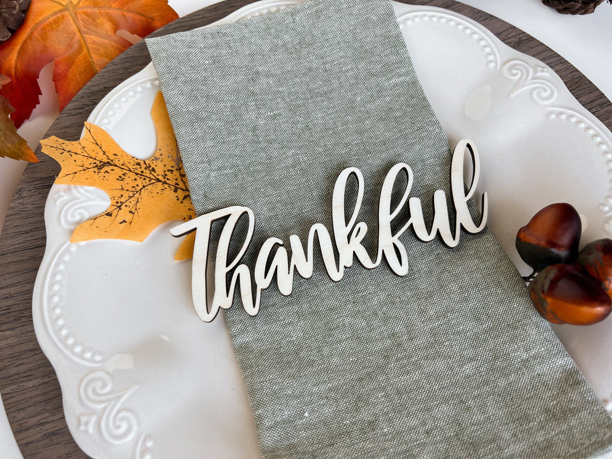 Thanksgiving Thankful Grateful Blessed Gather Plate Decor – photo 3
