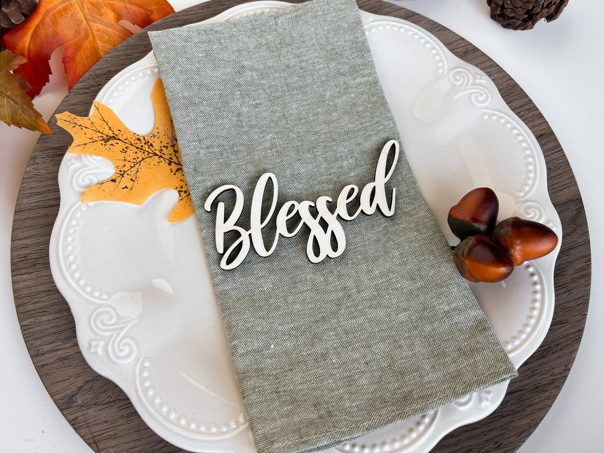 Thanksgiving Thankful Grateful Blessed Gather Plate Decor – photo 8