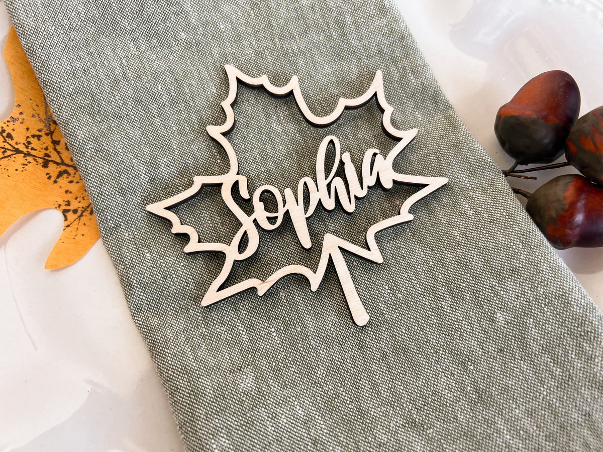 Thanksgiving Personalized Fall Leaf Name Tags – photo 3