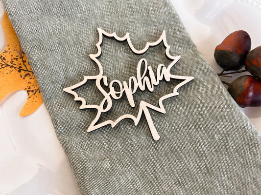 Thanksgiving Personalized Fall Leaf Name Tags – photo 3
