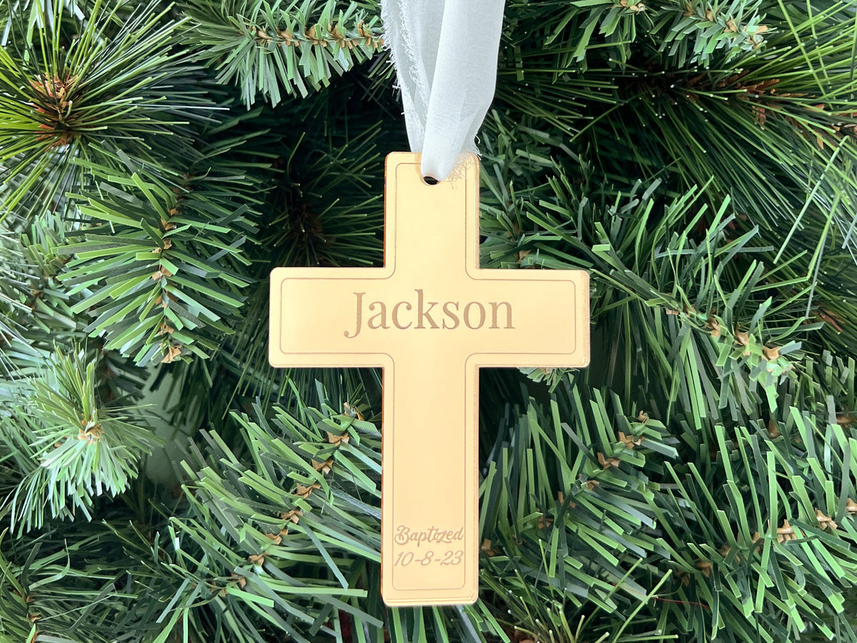 Personalized Christening Ornament – Name Date Custom Baptism Ornament – photo 2