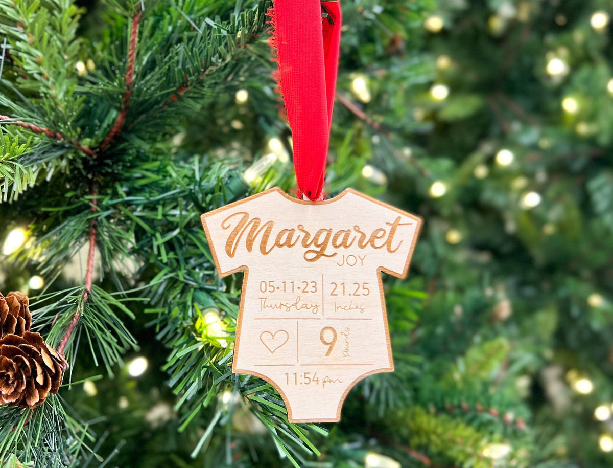 Personalized Baby Birth Stat Ornaments – photo 3