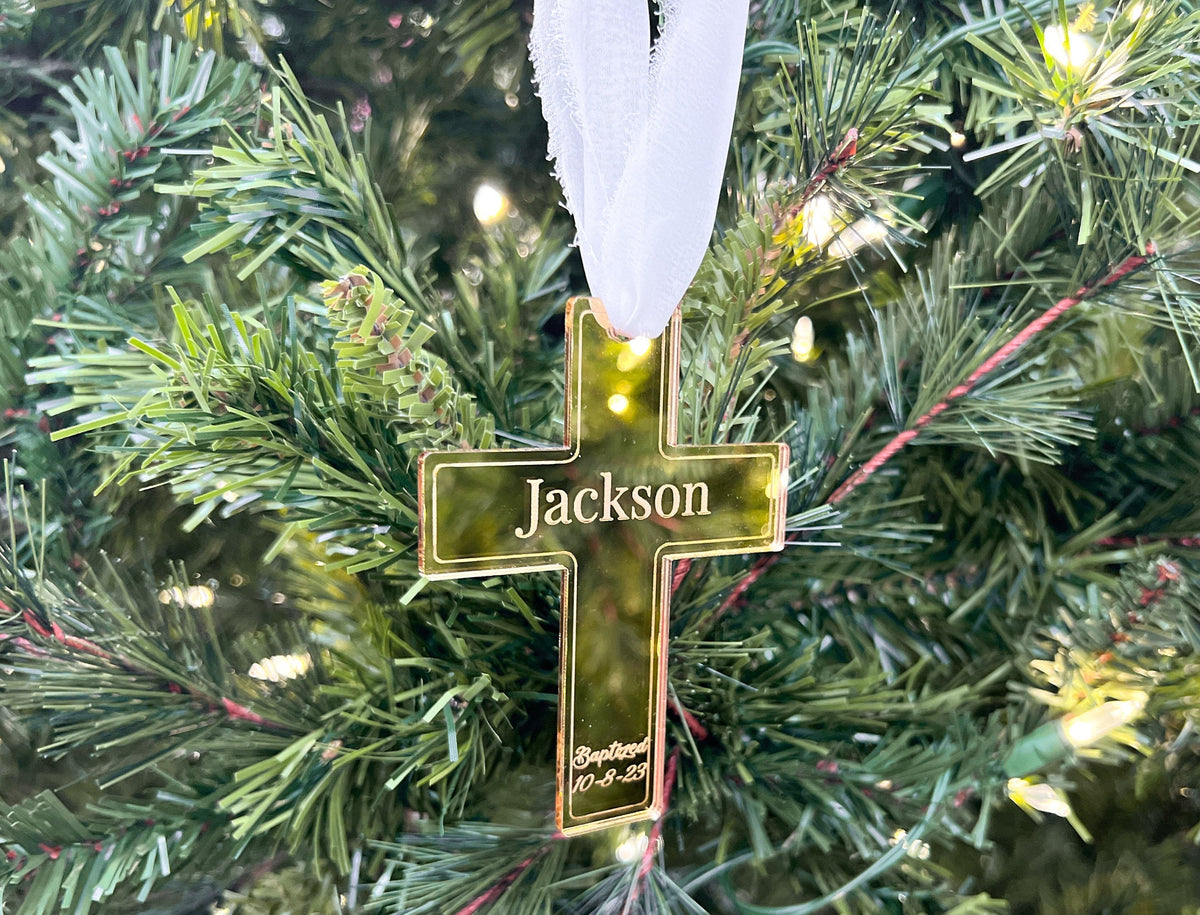 Personalized Christening Ornament – Name Date Custom Baptism Ornament – photo 5