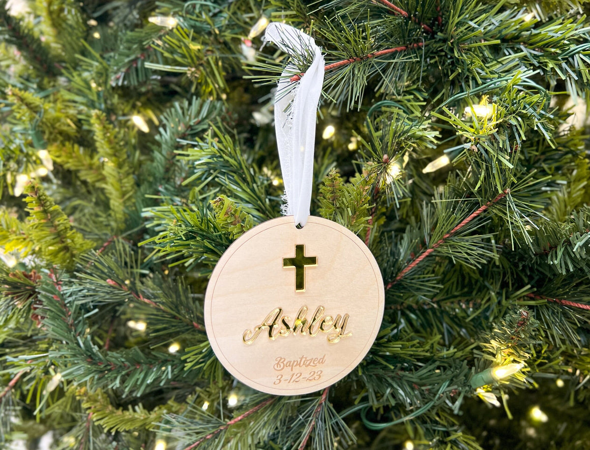 Personalized Christening Ornament – Name Date Baptism Ornament – photo 5