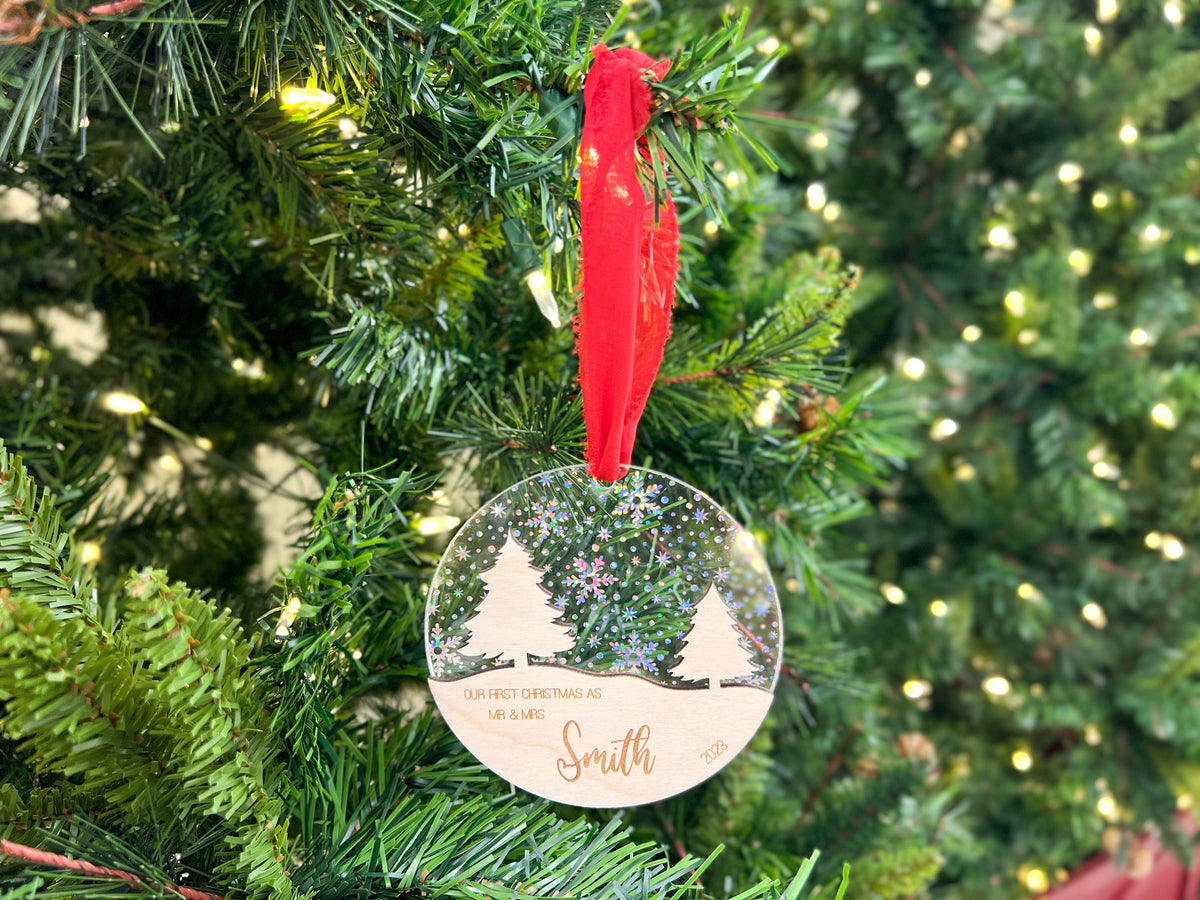 Personalized First Christmas as Mr & Mrs Ornament – photo 3
