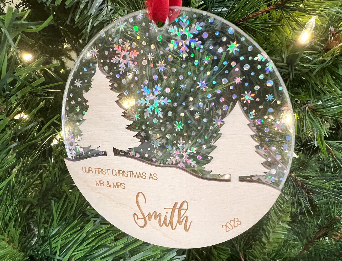 Personalized First Christmas as Mr & Mrs Ornament – photo 2