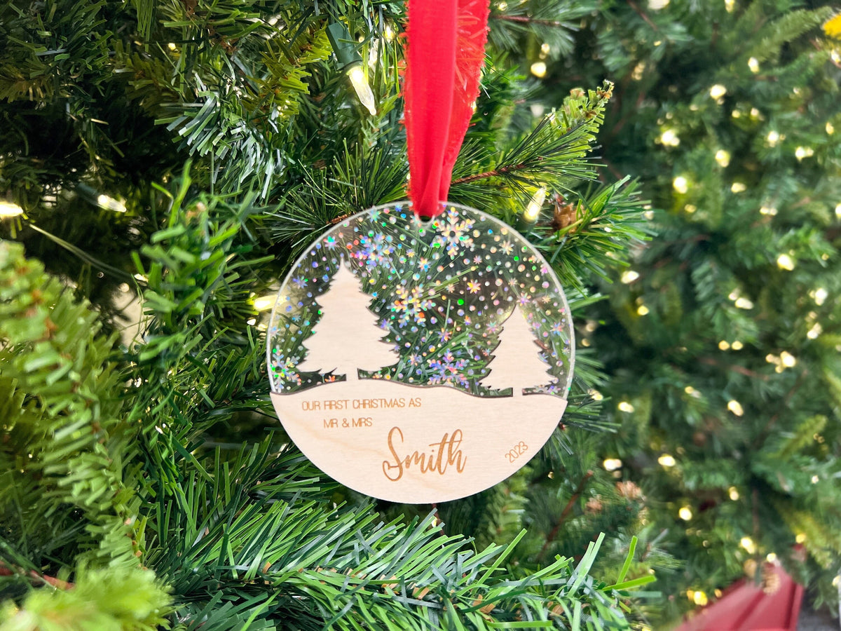 Personalized First Christmas as Mr & Mrs Ornament
