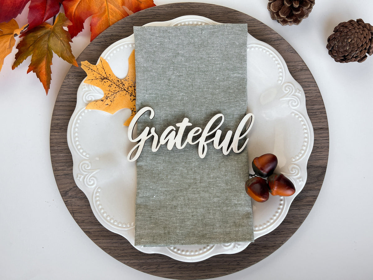 Thanksgiving Thankful Grateful Blessed Gather Plate Decor – photo 6