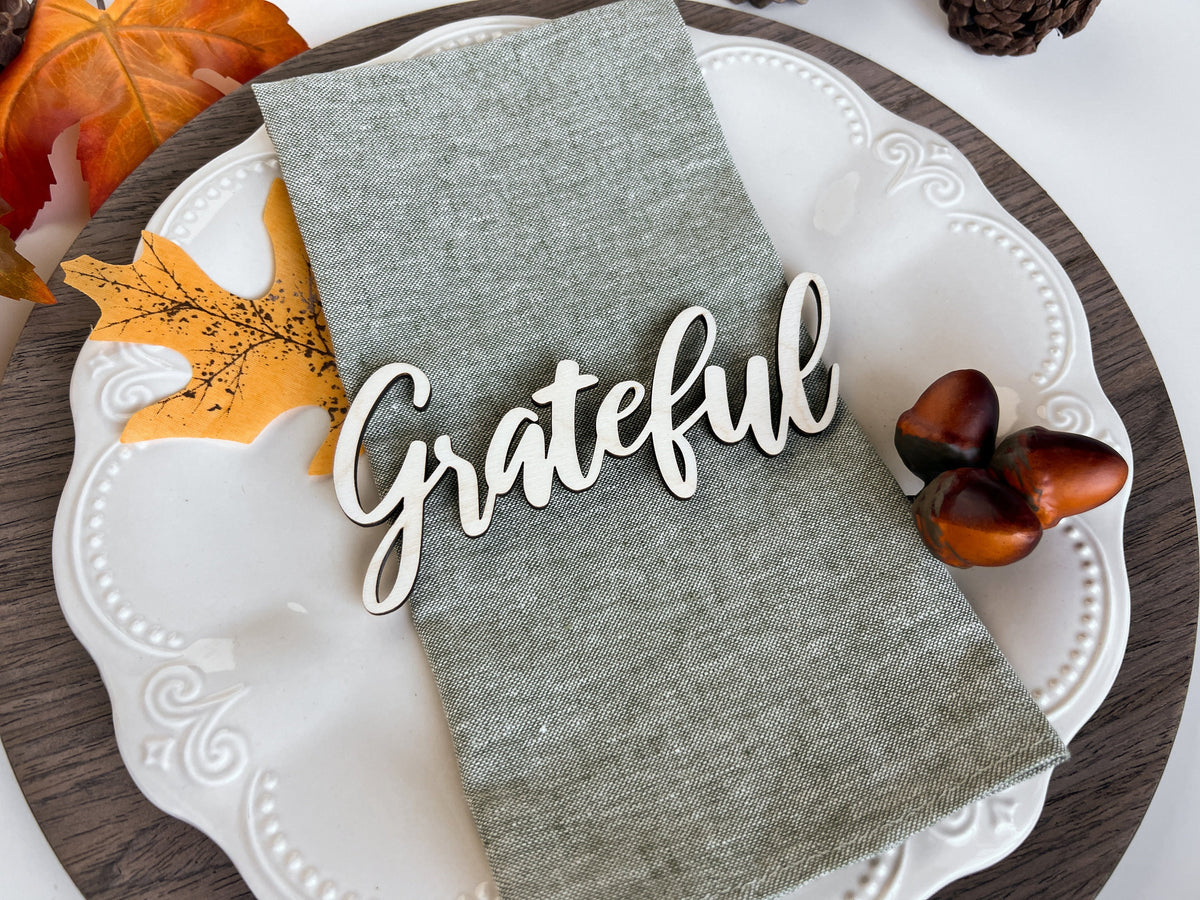 Thanksgiving Thankful Grateful Blessed Gather Plate Decor – photo 5
