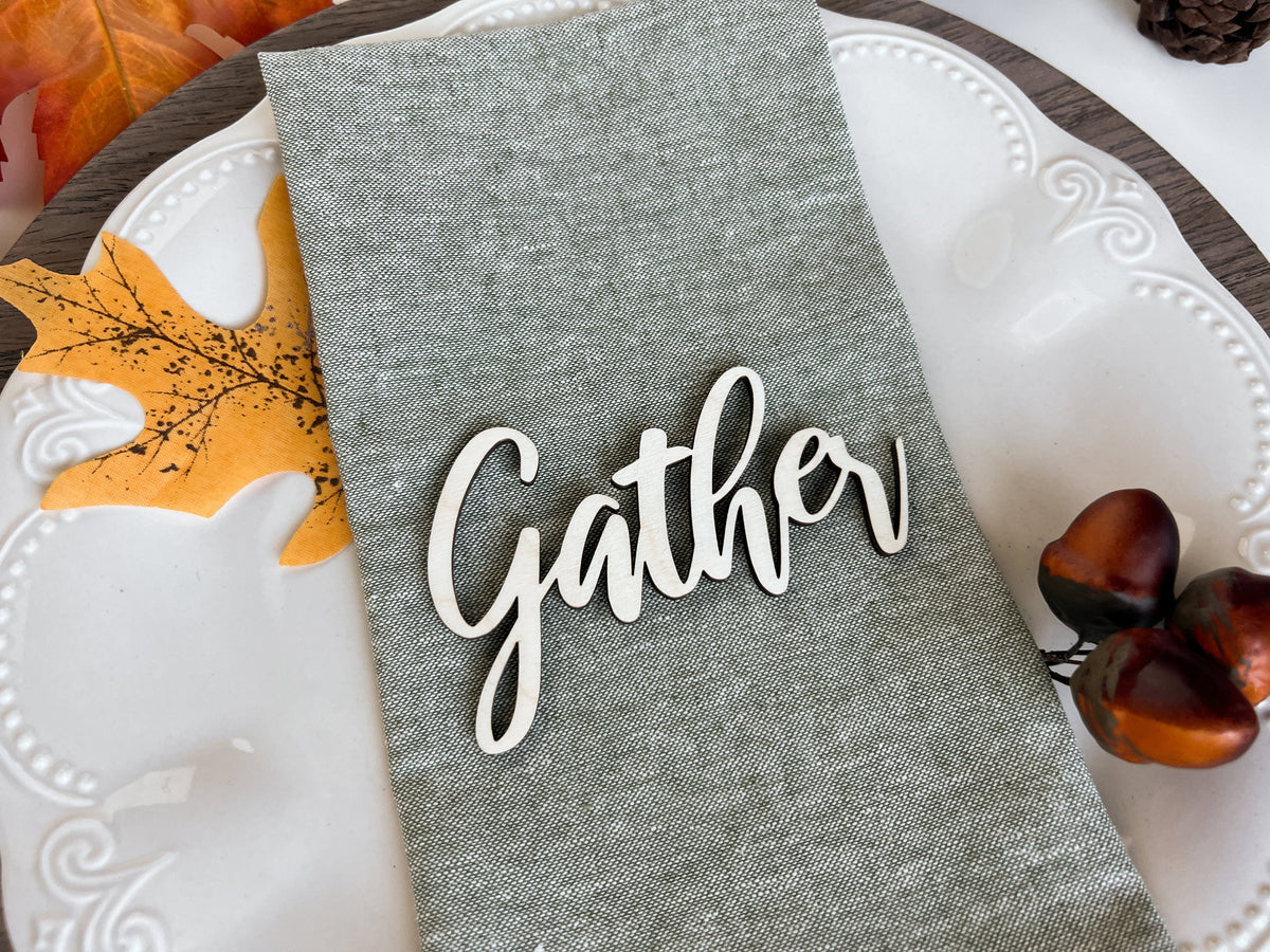 Thanksgiving Thankful Grateful Blessed Gather Plate Decor – photo 7