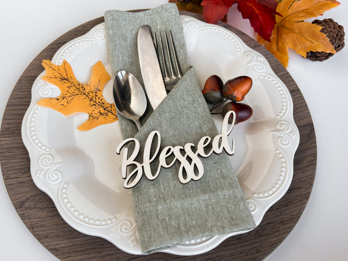 Thanksgiving Thankful Grateful Blessed Gather Plate Decor – photo 9