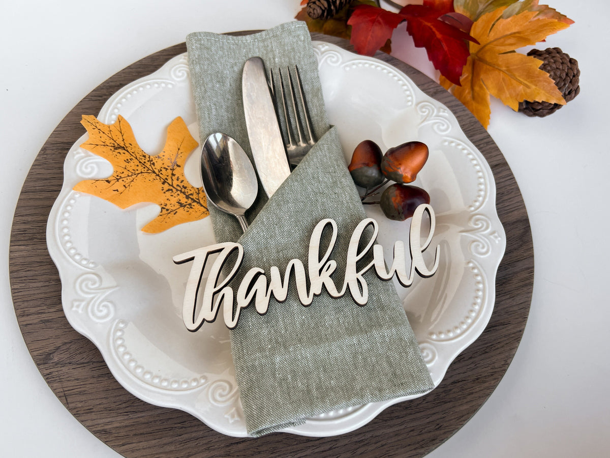 Thanksgiving Thankful Grateful Blessed Gather Plate Decor – photo 4